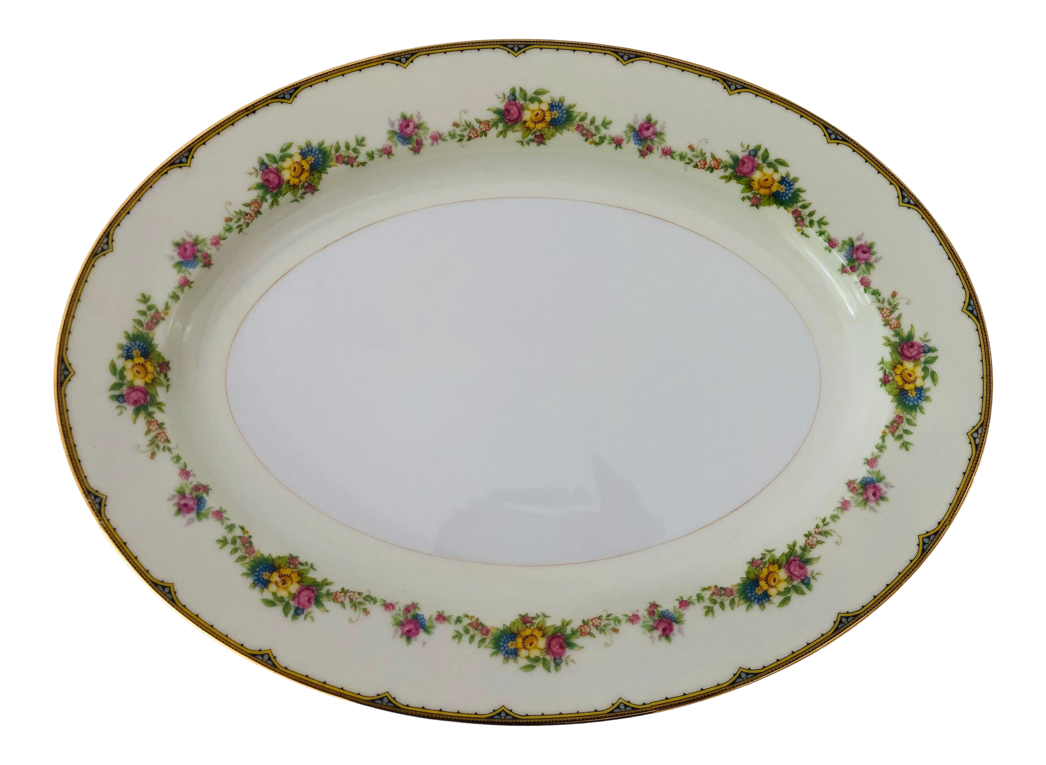 Dessert Plate 6.25 Lavender /& Blue Flowers With White Raised Trim and Platinum Trim #2753 NORITAKE Sweet Violets China Discontinued